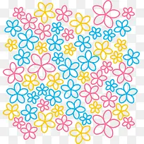 多彩线条花朵背景-空若网 多彩线条花朵背景-空若网