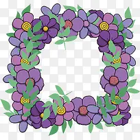 紫色手绘花朵边框-空若网 紫色手绘花朵边框-空若网