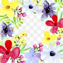 夏日水彩花朵边框-空若网 夏日水彩花朵边框-空若网