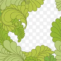 绿色卡通树叶边框-空若网 绿色卡通树叶边框-空若网