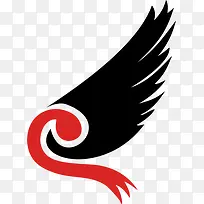 手绘黑色中国风翅膀-空若网 手绘黑色中国风翅膀-空若网