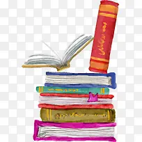 开学季多彩水彩书本-空若网 开学季多彩水彩书本-空若网