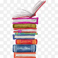 开学季多彩水彩书本-空若网 开学季多彩水彩书本-空若网