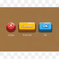 立体三色按钮图标-空若网 立体三色按钮图标-空若网