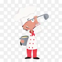 厨师扁平化职业卡通矢量图-空若网 厨师扁平化职业卡通矢量图-空若网