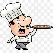 手绘白色厨师可爱-空若网 手绘白色厨师可爱-空若网