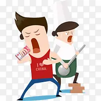 歌手卡通歌手厨师卡通厨师-空若网 歌手卡通歌手厨师卡通厨师-空若网