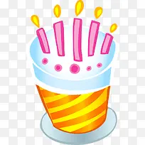 手绘彩色生日小蛋糕-空若网 手绘彩色生日小蛋糕-空若网