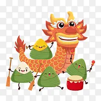 端午节绿色卡通手绘龙舟-空若网 端午节绿色卡通手绘龙舟-空若网