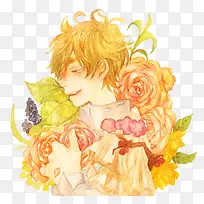 手绘花朵王子-空若网 手绘花朵王子-空若网