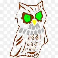 手绘的卡通猫头鹰-空若网 手绘的卡通猫头鹰-空若网