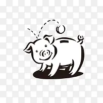 可爱的卡通小猪矢量图-空若网 可爱的卡通小猪矢量图-空若网