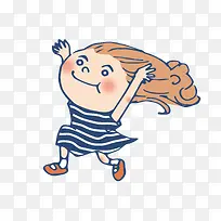 可爱条纹女孩免抠素材-空若网 可爱条纹女孩免抠素材-空若网