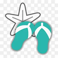 手绘海星和拖鞋-空若网 手绘海星和拖鞋-空若网
