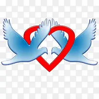 爱心和平鸽子-空若网 爱心和平鸽子-空若网