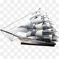 卡通手绘白色帆船-空若网 卡通手绘白色帆船-空若网