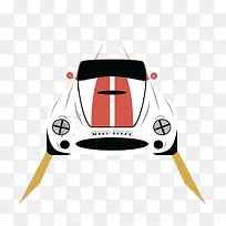 卡通手绘白色跑车-空若网 卡通手绘白色跑车-空若网