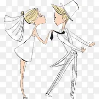 矢量手绘婚礼小人-空若网 矢量手绘婚礼小人-空若网