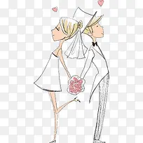 矢量手绘婚礼小人-空若网 矢量手绘婚礼小人-空若网