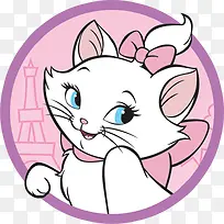 手绘可爱白色小猫-空若网 手绘可爱白色小猫-空若网