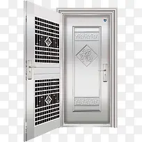 手绘防盗门白色门窗-空若网 手绘防盗门白色门窗-空若网