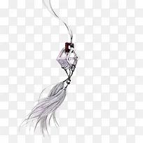 手绘白色清新吊坠-空若网 手绘白色清新吊坠-空若网