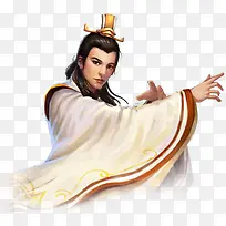 手绘白色黄袍人物-空若网 手绘白色黄袍人物-空若网