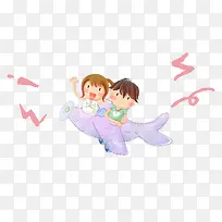 卡通开飞机男女-空若网 卡通开飞机男女-空若网
