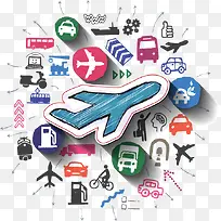 卡通手绘飞机-空若网 卡通手绘飞机-空若网