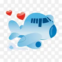 手绘卡通蓝色飞机-空若网 手绘卡通蓝色飞机-空若网