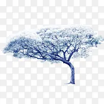 手绘白色大树场景-空若网 手绘白色大树场景-空若网