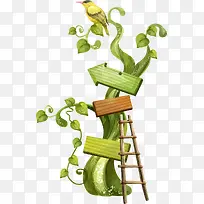 卡通手绘鸟路牌-空若网 卡通手绘鸟路牌-空若网