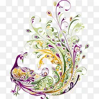 彩色孔雀藤蔓-空若网 彩色孔雀藤蔓-空若网