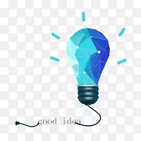 创意蓝色发光的灯泡想法-空若网 创意蓝色发光的灯泡想法-空若网