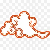 橙色祥云装饰素材-空若网 橙色祥云装饰素材-空若网