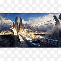 现代时尚都市大桥-空若网 现代时尚都市大桥-空若网
