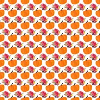 万圣节南瓜玫瑰花背景-空若网 万圣节南瓜玫瑰花背景-空若网