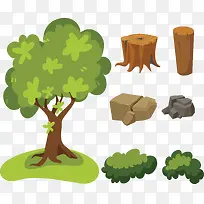 矢量手绘卡通树木-空若网 矢量手绘卡通树木-空若网