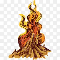 创意水彩篝火卡通插画-空若网 创意水彩篝火卡通插画-空若网