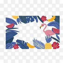 蓝色树叶水果边框-空若网 蓝色树叶水果边框-空若网