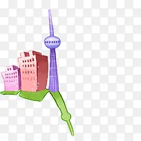 卡通建筑物插画小图标-空若网 卡通建筑物插画小图标-空若网