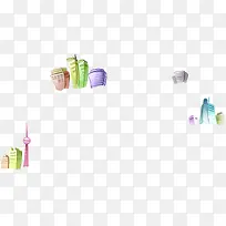 摄影手绘卡通颜色建筑物-空若网 摄影手绘卡通颜色建筑物-空若网