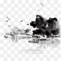 湖水树小鸟-空若网 湖水树小鸟-空若网