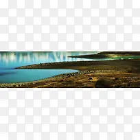 山湖banner创意设计 -空若网 山湖banner创意设计 -空若网