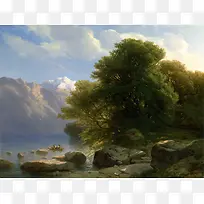 峡谷湖水森林大树-空若网 峡谷湖水森林大树-空若网