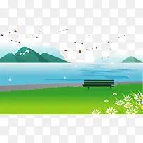 矢量春天风景-空若网 矢量春天风景-空若网