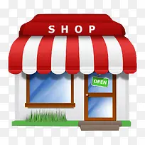 红色手绘卡通商店-空若网 红色手绘卡通商店-空若网