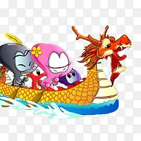 卡通手绘龙舟-空若网 卡通手绘龙舟-空若网