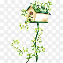 手绘白色花纹植物-空若网 手绘白色花纹植物-空若网