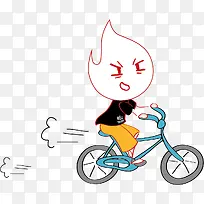 卡通可爱小人自行车-空若网 卡通可爱小人自行车-空若网